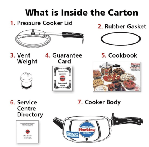 Hawkins 3.5 Litre Contura Pressure Cooker, Stainless Steel Inner Lid Cooker, Handi Cooker, Induction Cooker, Silver (SSC35) - Image 3